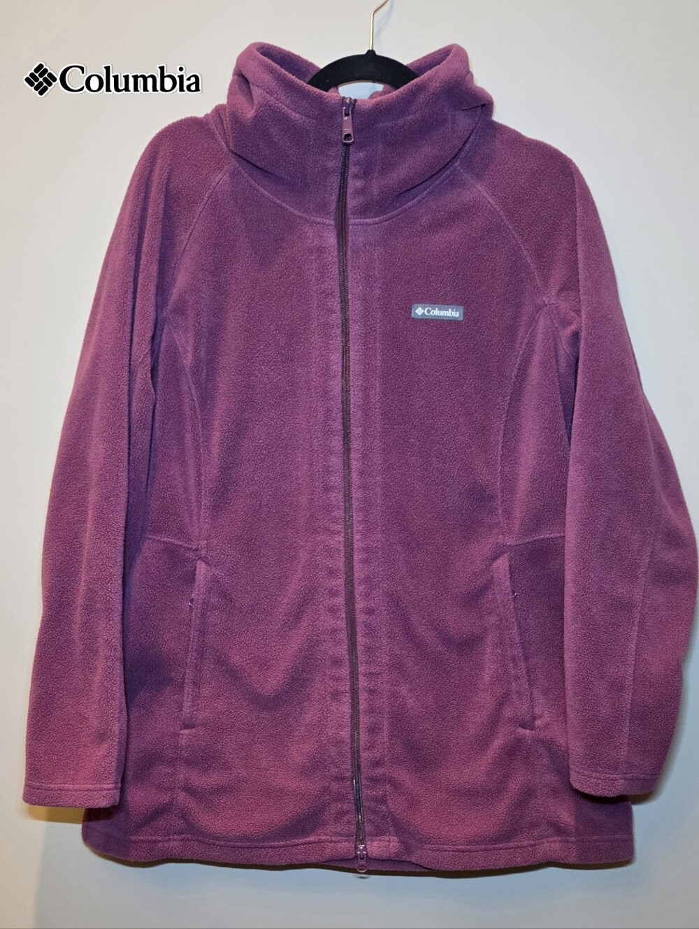 -Columbia- Women's Plum Benton Springs II Long Fleece Hoodie Sz XL